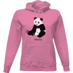 Dámská mikina s kapucí s potiskem Women´s hoddie Panda with editable name dámské Růžová – Zboží Mobilmania