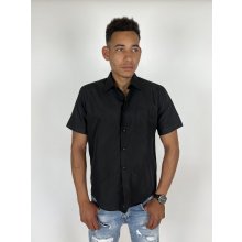 pánská košile s dlouhým rukávem 01 Černá