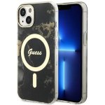 Pouzdro Guess iPhone 14 Plus Golden Marble MagSafe černé – Hledejceny.cz