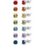 AURA Třpytivý set náušnic s barevnými Preciosa krystaly PCAUCH001 (7 párů náušnic) – Zboží Dáma