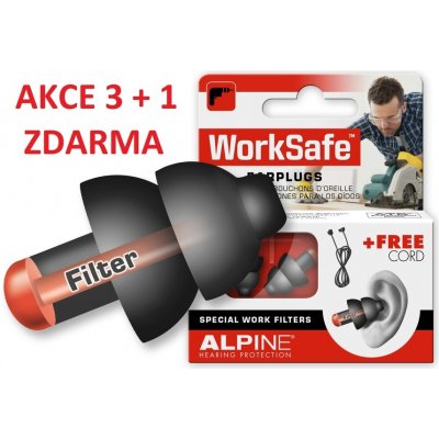 Alpine WorkSafe Chrániče sluchu SNR 23 dB 3+1 pár – Zboží Mobilmania