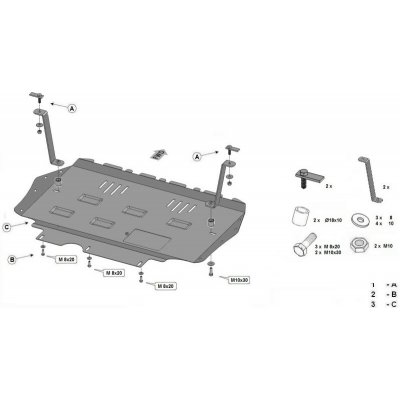 Kryt pod motor AUDI A3 Hatchback 3-Door (8P1) - Plech - 8595698041302 – Hledejceny.cz