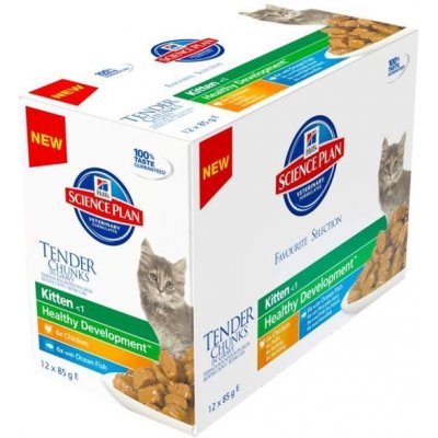 Hill's Science Plan Feline Kitten Chicken+Ocean Fish 12 x 85 g – Zboží Mobilmania