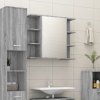Koupelnový nábytek Nábytek XL Koupelnová zrcadlová skříňka šedá sonoma 80x20,5x64 cm kompozit