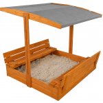 ATMOWOOD Dřevěné pískoviště se stříškou a lavičkami – Zboží Dáma