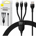 Baseus CASS030001 Flash Series 3v1 USB-A na USB-C, Lightning, MicroUSB 100W, 1,2m, černý – Sleviste.cz