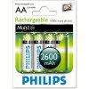 Baterie nabíjecí Philips AA 2600mAh 4ks R6B4B260/10