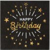 Ubrousky Santex Happy Birthday black Ubrousky papírové černé 16.5x16.5cm 10 ks