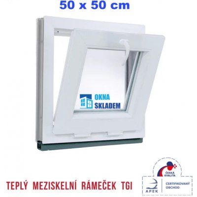 ERKADO Plastové okno 50x50 cm Bílé Sklopné – Sleviste.cz