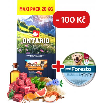 Ontario Adult Medium Lamb & Brown Rice 20 kg – Sleviste.cz