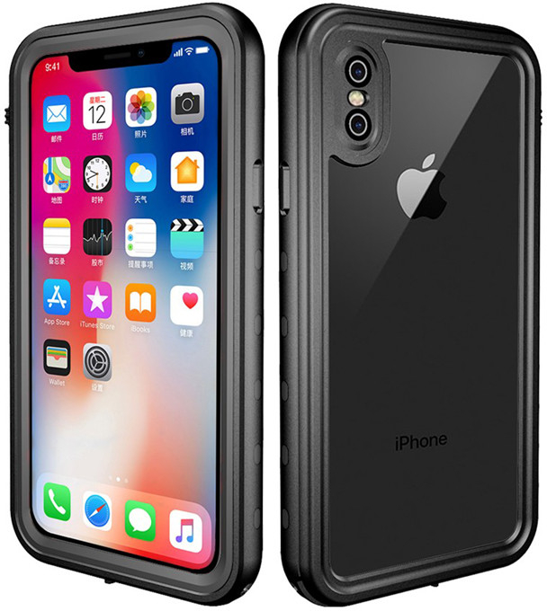 Pouzdro Redpepper Apple iPhone Xs Max - voděodolné - plastové - černé / čiré