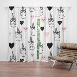 Sablio Závěs Hlava jednorožce: 2ks 140x250cm – Hledejceny.cz