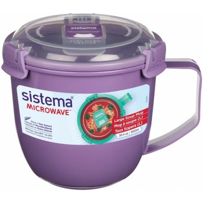Sistema Hrnek na polévku Large Soup do mikrovlnky 900ml s víkem fialová – Zboží Dáma