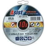 Asist Sada řezných kotoučů ocel/INOX 125 x 1mm, 10ks v plechovém boxu 03-2215 – Zboží Mobilmania