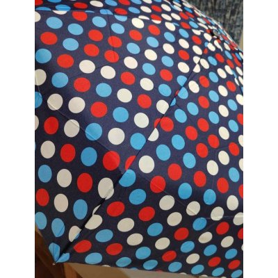 Puntíky dámský mini skládací deštník tm.modrý