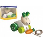 Detoa zajíc/zajíček tahací s mrkví dřevo v krabičce 13x11x8cm – Zbozi.Blesk.cz