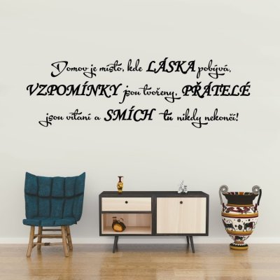 Wrapino vinylová samolepka na zeď Domov je místo kde láska pobývá, rozměry 100x31cm – Zbozi.Blesk.cz