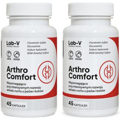 LAB-V Arthro Comfort Komplexní podpora zdraví kloubů a pohybového aparátu pro psy a kočky 2 x 45 kapslí – Hledejceny.cz