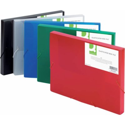 Q-CONNECT Box na spisy Q-C A4 s gumič., transp. modrá 2,5 cm – Zboží Mobilmania