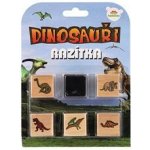 Teddies Razítka dřevěná 5 1 s poduškou dinosauři 3x3cm na kartě – Zboží Dáma