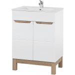 Comad Závěsná skříňka Bali se zápustným umyvadlem 60 cm bílá/dub wotan – Hledejceny.cz
