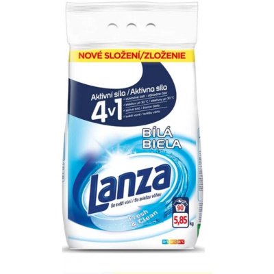 Lanza 4v1 Prací prášek na bílé prádlo Fresh & Clean 90 PD 5,85 kg – Zboží Mobilmania