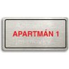 Piktogram ACCEPT Piktogram APARTMÁN 1 - stříbrná tabulka - barevný tisk