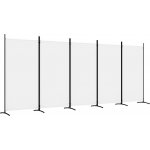 vidaXL 5dílný paraván Bílá 433 x 180 cm Látka – Zboží Dáma