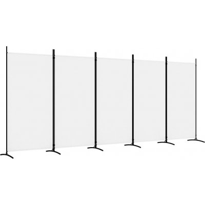 vidaXL 5dílný paraván Bílá 433 x 180 cm Látka – Zboží Dáma