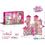 Mamido Domeček pro panenky s LED světly, doplňky a panenkou 368 dílů růžový MT1585 – Zbozi.Blesk.cz
