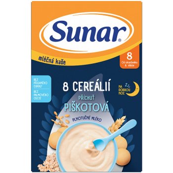 Sunar Mléčná kaše 8 cereálií piškotová 210 g