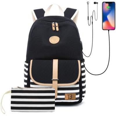 Canvas Topbags stripes with pocket černá 18 l – Hledejceny.cz