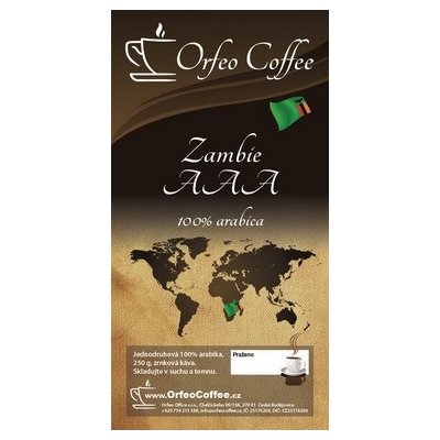 Orfeo coffee Zambie AAA 100% arabika zrnková 250 g – Hledejceny.cz