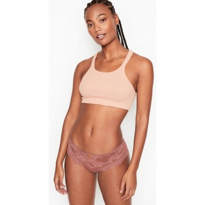 Victoria Secret kalhotky Lace Cheeky Panty hnědé – Zboží Mobilmania