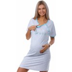 Těhotenská a kojící košile má dvojité propínání na knoflíky KAČENKY 1C3542 šedá – Zboží Dáma