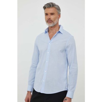 Armani Exchange bavlněná košile regular s klasickým límcem 3DZC38.ZN4OZ modrá