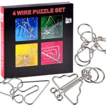 WIRE PUZZLE kovový hlavolam 4v1