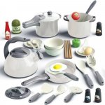 Woopie kuchyňský set pro malé kuchaře hrnce pánev a čajník bílý 32 dílů – Zboží Mobilmania