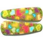 sponky do vlasů potažené plastem s potiskem srdíčkami 2 ks zelená – Zbozi.Blesk.cz