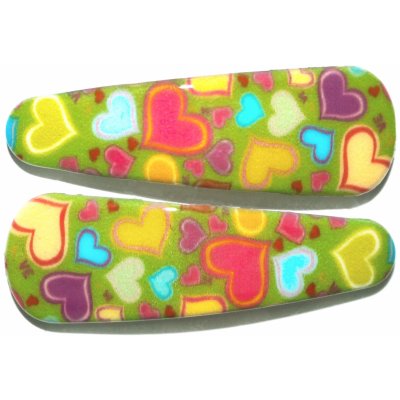 sponky do vlasů potažené plastem s potiskem srdíčkami 2 ks zelená – Zbozi.Blesk.cz