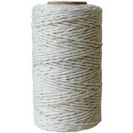Bella Rose Bavlněný provázek 50 m – Off White / Gold, béžová barva, textil – Zboží Dáma