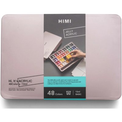 HIMI akrylové barvy Twin Cup Jelly 48 Colours Pearl Pink Case – Zboží Dáma