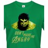 Pánské Tričko Bezvatriko cz Hulk 2 z týmu Avengers Canvas pánské tričko s krátkým rukávem 0314 DTF DTG zelená