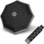 Doppler Mini Fiber Black & White deštník dámský skládací odlehčený s bordurou černý – Zbozi.Blesk.cz