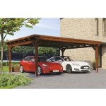 Konsta Přístřešek na auto dvojitý 618 x 500 cm ořech – Sleviste.cz