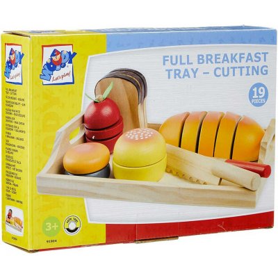 Woody dřevo tác se snídaní makety potravin na krájení set se 2 nožíky – Zbozi.Blesk.cz