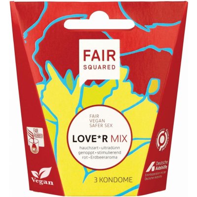 Fair Squared Mix kondomů - ultra tenké, nopované a s jahodovou vůní LOVE*R MIX 3ks – Hledejceny.cz