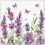 Anděl Třívrstvé papírové ubrousky 33 x 33 cm fialová s motýly – Zboží Dáma
