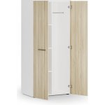 Primo Kancelářská šatní skříň 3 police, šatní tyč, 1781 x 800 x 500 mm, bílá / dub přírodní – Zboží Mobilmania