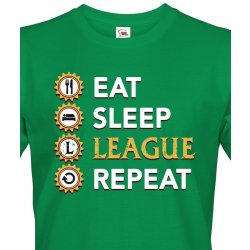 Bezvatriko.cz Eat sleep league repeat Canvas pánské tričko s krátkým rukávem 1 zelená